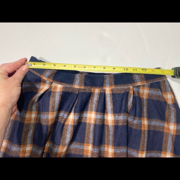 ModCloth Orange &Blue Plaid School Girl/Uniform Wool Blend Skirt Size M - Picture 10 of 10